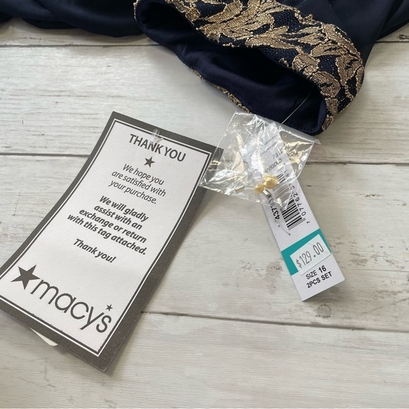 R&M Richards Navy Cover up Dressy Size 16 - Picture 7 of 7